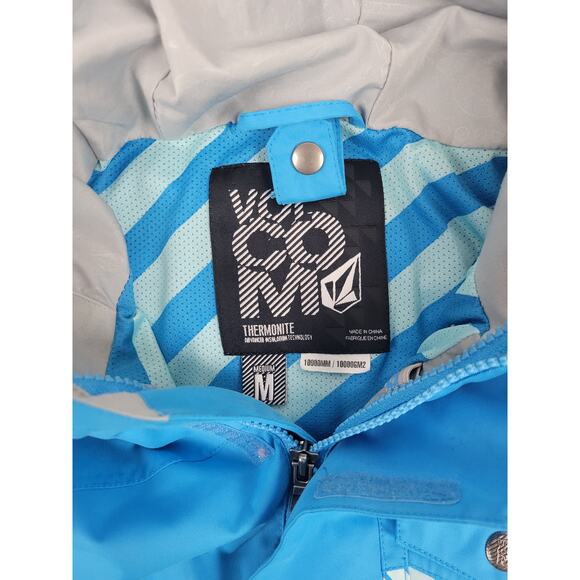 Volcom‎ Womens Medium Thermonite Creston Snowboard Ski Jacket Blue Vented Hooded - Picture 8 of 16